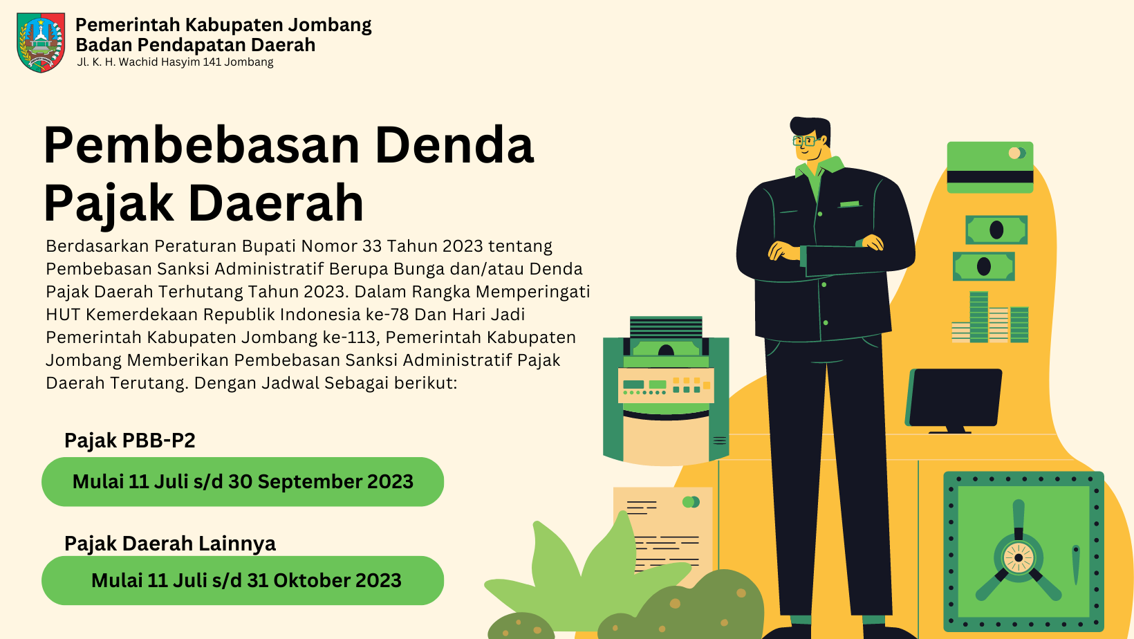 bebas denda pbb p2 kabupaten jombang